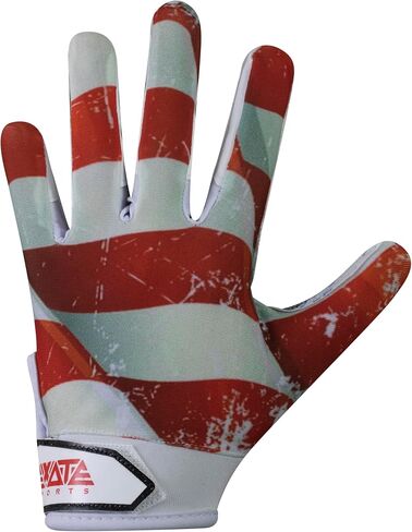 Exotic Sports Youth Football Gloves with American Flag American Reciever Football Gloves for Adult Men Women and Boys with Super Sticky Silicone Grip Palms Ultimate Performance Booster in Saudi Arabia