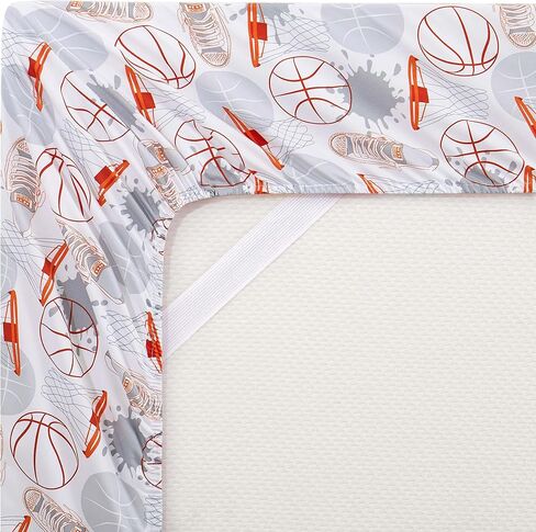 1500 Supreme Kids Bed Sheet Collection - Fun Colorful and Comfortable Boys and Girls Toddler Sheet Sets - Deep Pocket Wrinkle Free Soft and Cozy Bedding - Twin XL, Basketball in Saudi Arabia