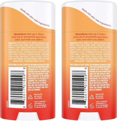 Lume Whole Body Deodorant - Invisible Cream Stick - 72 Hour Odor Control - Aluminum Free, Baking Soda Free, Skin Safe - 2.2 Ounce (Pack of 2) (Minted Cucumber) in Saudi Arabia