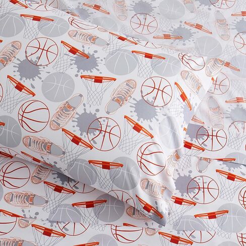 1500 Supreme Kids Bed Sheet Collection - Fun Colorful and Comfortable Boys and Girls Toddler Sheet Sets - Deep Pocket Wrinkle Free Soft and Cozy Bedding - Twin XL, Basketball in Saudi Arabia
