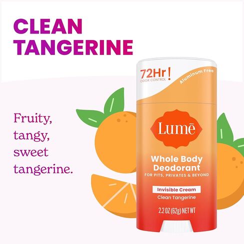 Lume Whole Body Deodorant - Invisible Cream Stick - 72 Hour Odor Control - Aluminum Free, Baking Soda Free, Skin Safe - 2.2 Ounce (Pack of 2) (Minted Cucumber) in Saudi Arabia