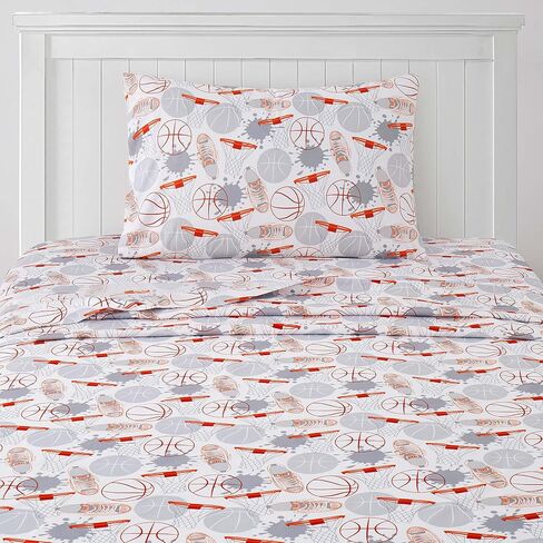 1500 Supreme Kids Bed Sheet Collection - Fun Colorful and Comfortable Boys and Girls Toddler Sheet Sets - Deep Pocket Wrinkle Free Soft and Cozy Bedding - Twin XL, Basketball in Saudi Arabia