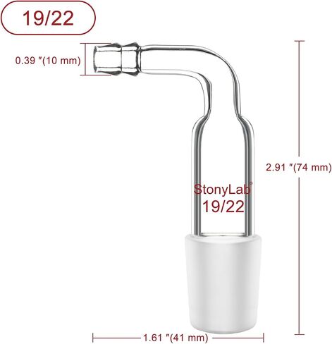 stonylab Bent Inlet Adapter, 1 Pack Borosilicate Glass Bent Inlet Adapter with 14/20 Joint and Hose Connection Lab Glassware in Saudi Arabia