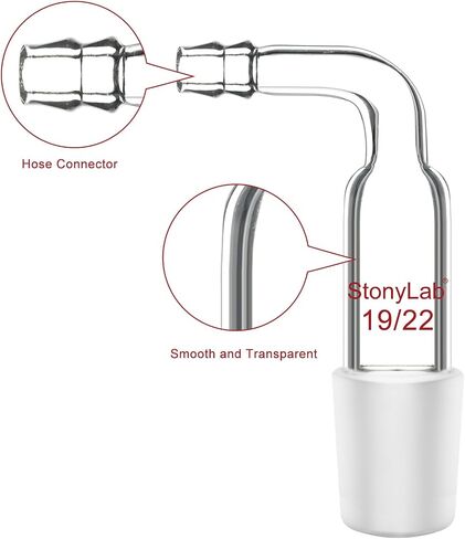 stonylab Bent Inlet Adapter, 1 Pack Borosilicate Glass Bent Inlet Adapter with 14/20 Joint and Hose Connection Lab Glassware in Saudi Arabia