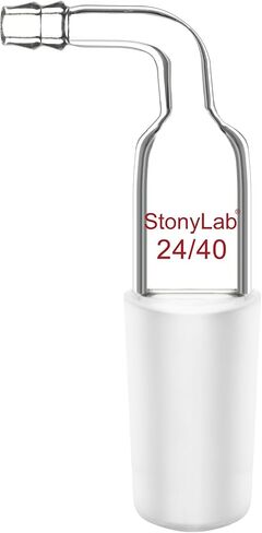 stonylab Bent Inlet Adapter, 1 Pack Borosilicate Glass Bent Inlet Adapter with 14/20 Joint and Hose Connection Lab Glassware in Saudi Arabia