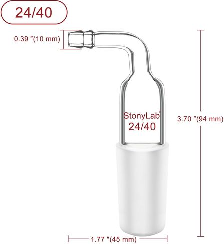 stonylab Bent Inlet Adapter, 1 Pack Borosilicate Glass Bent Inlet Adapter with 14/20 Joint and Hose Connection Lab Glassware in Saudi Arabia