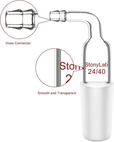 stonylab Bent Inlet Adapter, 1 Pack Borosilicate Glass Bent Inlet Adapter with 14/20 Joint and Hose Connection Lab Glassware in Saudi Arabia