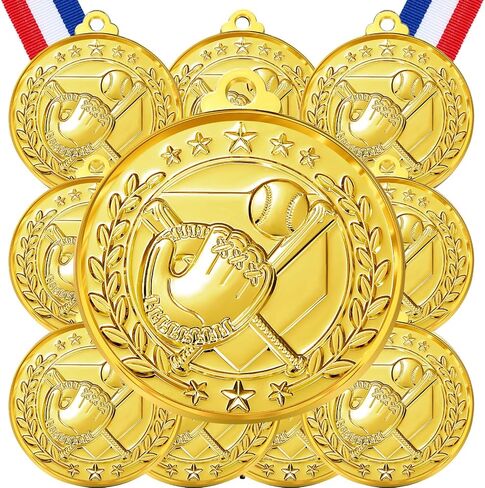 Misdary 12 Pack Medals with Neck Ribbons Team Participation Trophies for Kids Sports Awards Party Favors for Sports Competitions Celebration Gift in Saudi Arabia