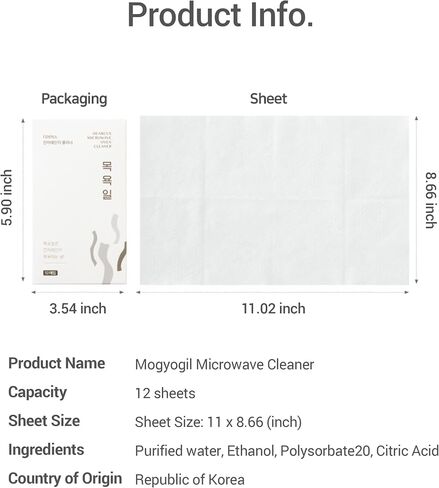 DEARCUS Microwave Steam Cleaning Wipes - 1min Steaming Cleaner Deodorizer - Quick, Safe & Natural Cleaning Solution for Microwaves and Kitchen Appliances - Removes Food and Grime Buildup, 12 Sheets in Saudi Arabia