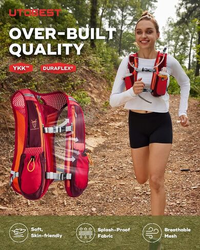 UTOBEST Running Vest Lightweight Hydration Vest Pack 5L UTR104 | 7 Pockets, Large Phone Holder, Comfort Fit, No Bounce, OSFM, Unisex, Great for Entry Leve Trail Running, Park Run, Marathon in Kuwait