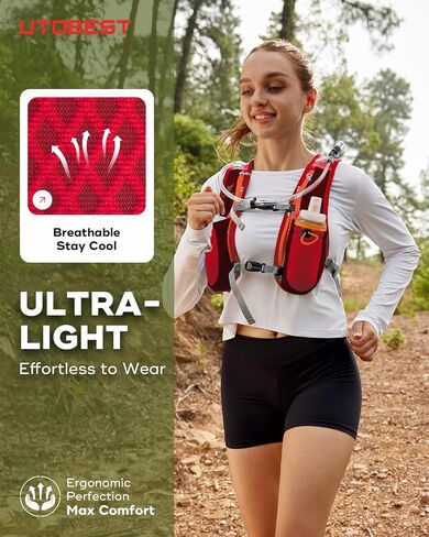 UTOBEST Running Vest Lightweight Hydration Vest Pack 5L UTR104 | 7 Pockets, Large Phone Holder, Comfort Fit, No Bounce, OSFM, Unisex, Great for Entry Leve Trail Running, Park Run, Marathon in Kuwait