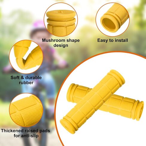 HARFINGTON Bike Handlebar Grips Non-Slip Rubber Mushroom Bicycle Grips Handlebars for Mountain Road Foldable MTB BMX Scooter Cruiser Tricycle Wheelchair in Kuwait