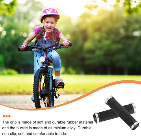 HARFINGTON Bike Handlebar Grips Double Lock on Non-Slip Bicycle Grips Fit Handlebars for Mountain Road Foldable MTB BMX Scooter Cruiser Tricycle in Kuwait