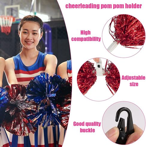 Pom Pom Holder, Adjustable Pom Holder for Backpack Cheer Cheerleading Pom Holder Cheer Pom Holder Custom Made Pom Holder Pom Poms Cheerleading Accessories for Teen Girls Sports in Saudi Arabia