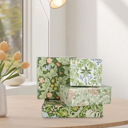 JarThenaAMCS 12 Sheets William Morris Floral Wrapping Paper -Not Roll- Greenery Gift Wrap Paper Folded Flat Art Paper for DIY Crafts Wedding Birthday Baby Shower, 19.7 x 27.6 Inch in Kuwait