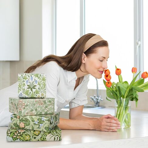 JarThenaAMCS 12 Sheets William Morris Floral Wrapping Paper -Not Roll- Greenery Gift Wrap Paper Folded Flat Art Paper for DIY Crafts Wedding Birthday Baby Shower, 19.7 x 27.6 Inch in Kuwait