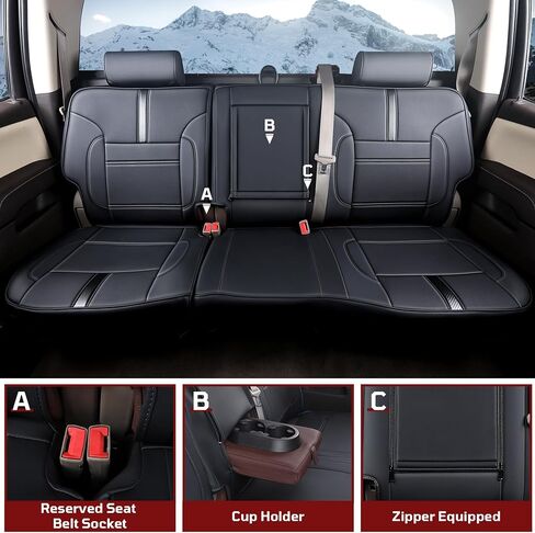 أغطية مقاعد مخصصة مناسبة لسيارة Chevy Silverado GMC Sierra 2014-2018 1500 و2015-2019 2500HD 3500HD كابينة طاقم مزدوجة مغطاة بالكامل أغطية مقاعد حامية مضادة للماء من الجلد الصناعي in Kuwait