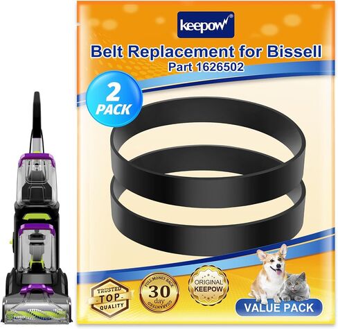 حزام تفريغ KEEPOW لمنظف السجاد Bissell 3071 PowerForce PowerBrush Pet XL ومنظف السجاد Bissell 3067 TurboClean DualPro Pet 3072، 30673، 3109، قطعة بديلة 1626502 و1626486 (1+1 حزمة) in Saudi Arabia