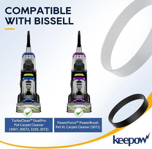 حزام تفريغ KEEPOW لمنظف السجاد Bissell 3071 PowerForce PowerBrush Pet XL ومنظف السجاد Bissell 3067 TurboClean DualPro Pet 3072، 30673، 3109، قطعة بديلة 1626502 و1626486 (1+1 حزمة) in Saudi Arabia