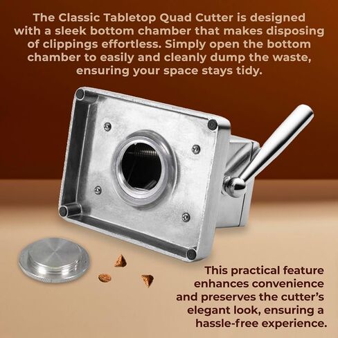 Oasis Classic Desktop Quad Cutter - Straight or V-Cut for 52-60 Ring Gauge - Table Top cutter - Your Cut Buddy Tool - Aluminum, Stainless Steel - 6"L x 4.25"W - Silver in Saudi Arabia