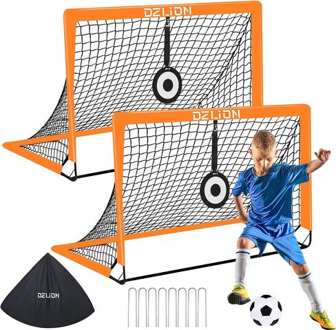 2 Pack Soccer Goals for Kids, 4x3/6x4 ft Portable Kids Soccer Goals for Backyard Pop Up Soccer Goal Net Toddle Soccer Nets for Kids Youth Outdoor Sports in Saudi Arabia