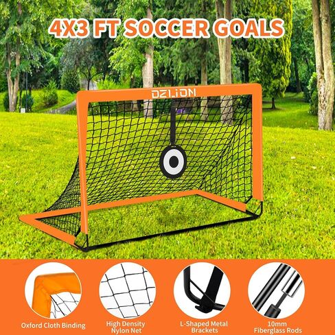 2 Pack Soccer Goals for Kids, 4x3/6x4 ft Portable Kids Soccer Goals for Backyard Pop Up Soccer Goal Net Toddle Soccer Nets for Kids Youth Outdoor Sports in Saudi Arabia