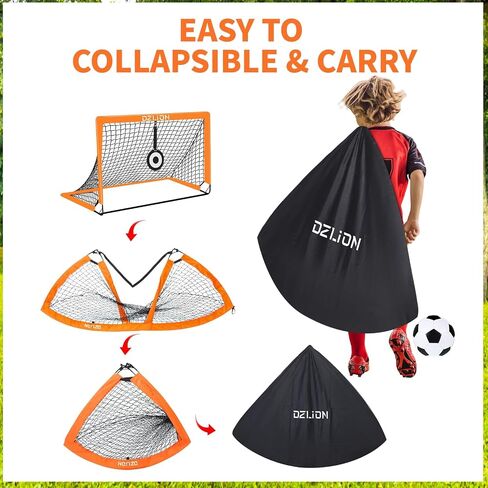 2 Pack Soccer Goals for Kids, 4x3/6x4 ft Portable Kids Soccer Goals for Backyard Pop Up Soccer Goal Net Toddle Soccer Nets for Kids Youth Outdoor Sports in Saudi Arabia