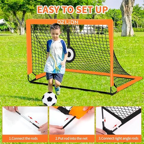 2 Pack Soccer Goals for Kids, 4x3/6x4 ft Portable Kids Soccer Goals for Backyard Pop Up Soccer Goal Net Toddle Soccer Nets for Kids Youth Outdoor Sports in Saudi Arabia