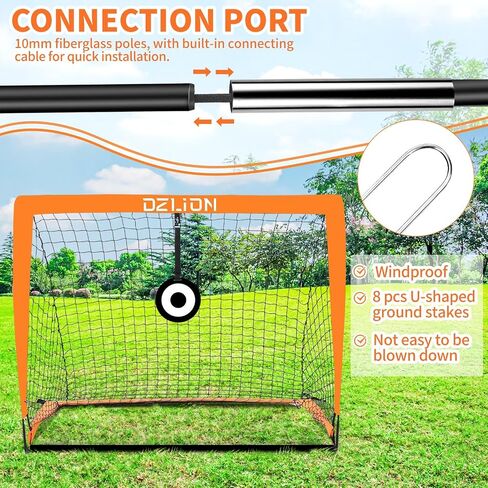 2 Pack Soccer Goals for Kids, 4x3/6x4 ft Portable Kids Soccer Goals for Backyard Pop Up Soccer Goal Net Toddle Soccer Nets for Kids Youth Outdoor Sports in Saudi Arabia