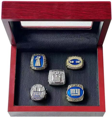 YN NATIONAL FOOTBALL CHAMPIONSHIP RING 5-TIMES NEW YORK,CHAMPIONSHIP RINGS WITH WOOD BOX GIFT FOR CHRISTMAS BIRTHDAY MEN'S BOYS WOMEN in Saudi Arabia