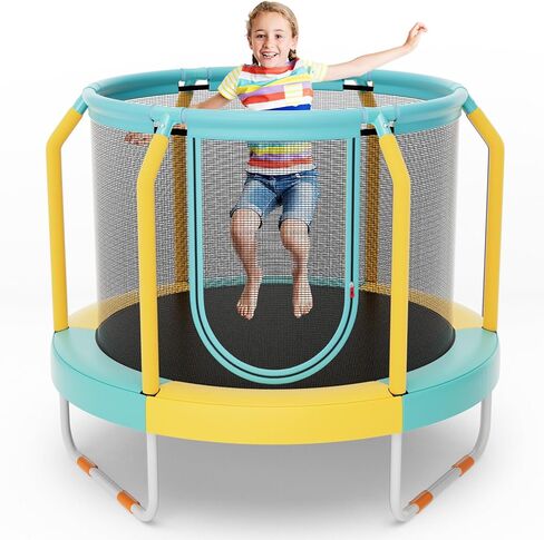 Giantex 48" Trampoline for Kids, Toddler Trampoline with Safety Enclosure Net, Max Load 265 Lbs, Outdoor Mini Trampoline with Net for Kids, Indoor Small Trampoline Gifts for Boys Girls Aged 3-6 in Kuwait