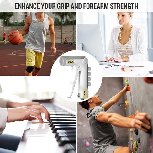 Grip Strength Trainer - Adjustable Forearm Strengthener with Finger Exerciser & Counting Hand Gripper Exerciser Workout Devices for Adult, Climbing, Muscle Building 10-130LB in Saudi Arabia
