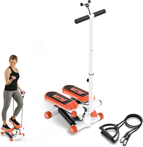 Steppers for Exercise at Home, Portable Mini Stepper, Stepper with Hydraulic Resistance Bands, 380 lbs Weight Capacity in Saudi Arabia