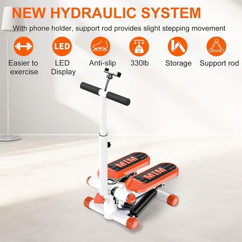 Steppers for Exercise at Home, Portable Mini Stepper, Stepper with Hydraulic Resistance Bands, 380 lbs Weight Capacity in Saudi Arabia