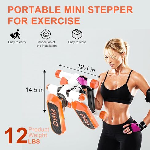 Steppers for Exercise at Home, Portable Mini Stepper, Stepper with Hydraulic Resistance Bands, 380 lbs Weight Capacity in Saudi Arabia