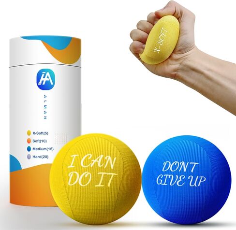 ALMAH Stress Balls for Adults 4 Density Hardness Squeeze balls for Hand Therapy 4 Pack Stress Relief Anxiety Balls Hand Exercise Physical Therapy Stress Ball for Finger Wrist Muscles Arthritis in Saudi Arabia