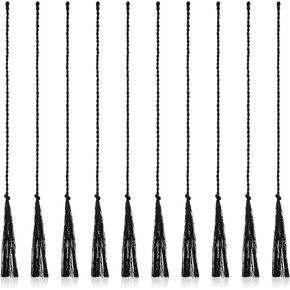 Shappy 10 Pieces Replacement Whip Crackers Black Whip Nylon Rope for Horse Bullwhip Stock Whip, 11.8 Inch