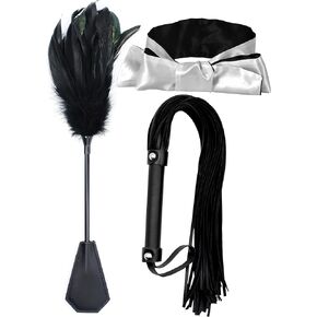 Faux Black Whip Ball Set Fun Mask and Whip Set Perfect for Costume Play