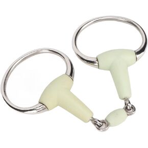 FECAMOS Horse Snaffle Bit, Rubber Wrapped Easy to Control Compact Horse Mouth Bit Apple Flavor Professional for Racing
