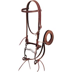 Weaver Leather Latigo Leather Browband Bridle with Single Cheek Buckle Burgundy, Horse