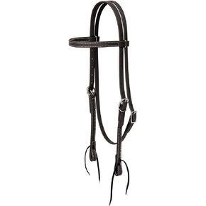 Weaver Leather Brahma Webb Brow Band Headstall Black, Horse