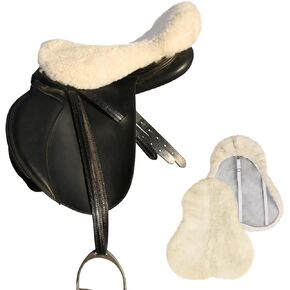 Harrison Howard Plush Sheepskin Saddle Cover for English Saddles Seat Saver Ultimate Riding Comfort for Rider & Protection for Saddle Universal Size
