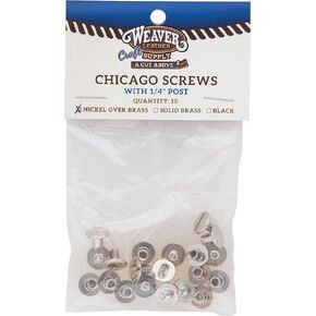 Weaver Leather Chicago Screws, Nickel Brass
