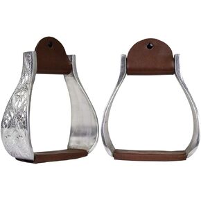 Tahoe Tack Engraved Heavyweight Adult Western Bell Show Stirrups in Kuwait
