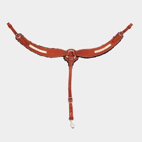 Hand Made Leather Horse Breast Collar (Black, Buck Stitching)
