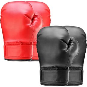 2 Pair Adult Boxing Training Gloves Punching Bag Gloves Set, Shockproof Gloves for Punch Bag Training Playing Suitable for Beginners & Kids