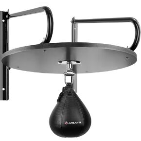 Heavy Duty Adjustable Speed Bag Platform Kit 24" + Speed Punching Ball (10"x7") Adjustable Height Wall Mount Professional Fitness Ball Boxing Reaction Training Kit