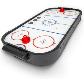 GoSports 30 Inch Table Top Air Hockey Game for Kids - Portable, Battery Operated Game Table - Oak or Black