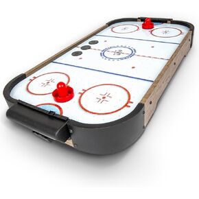 GoSports 30 Inch Table Top Air Hockey Game for Kids - Portable, Battery Operated Game Table - Oak or Black
