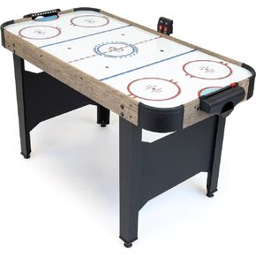 GoSports 48 Inch Air Hockey Arcade Table for Kids - Includes 2 Pushers, 3 Pucks, AC Motor, and LED Scoreboard - Oak or Black